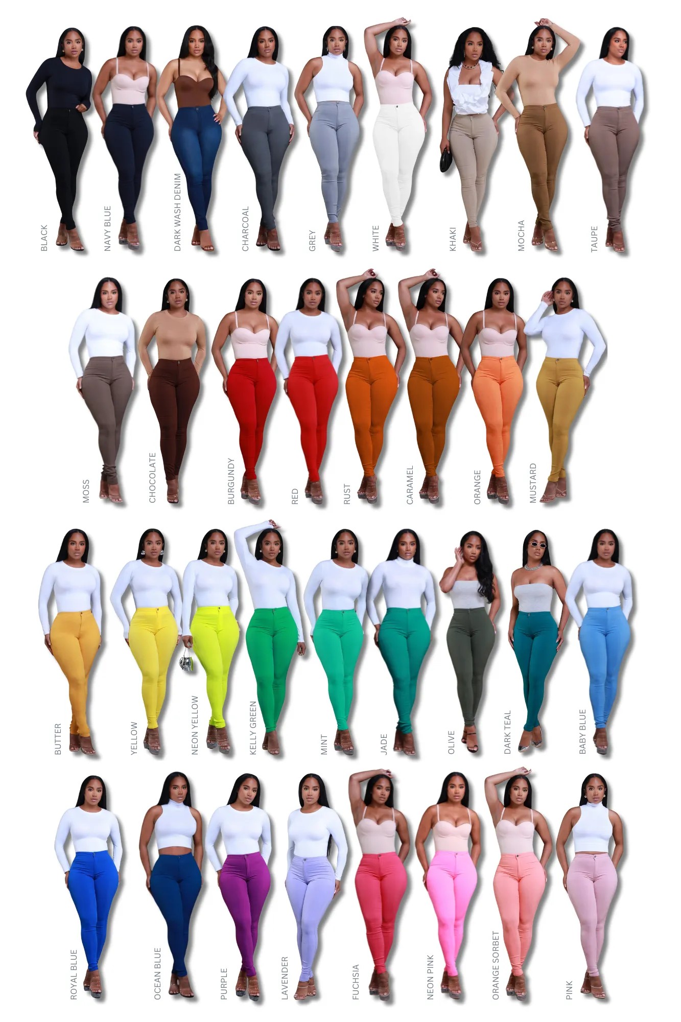 $5 Super Swank High Waist Stretchy Jeans - Orange Sorbet