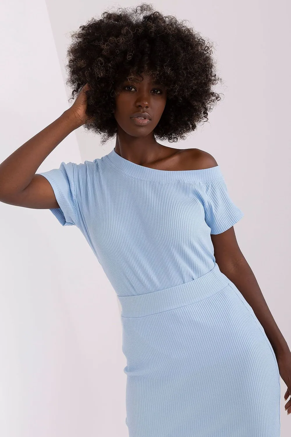 Asymmetrical Neckline Short Sleeve Blouse