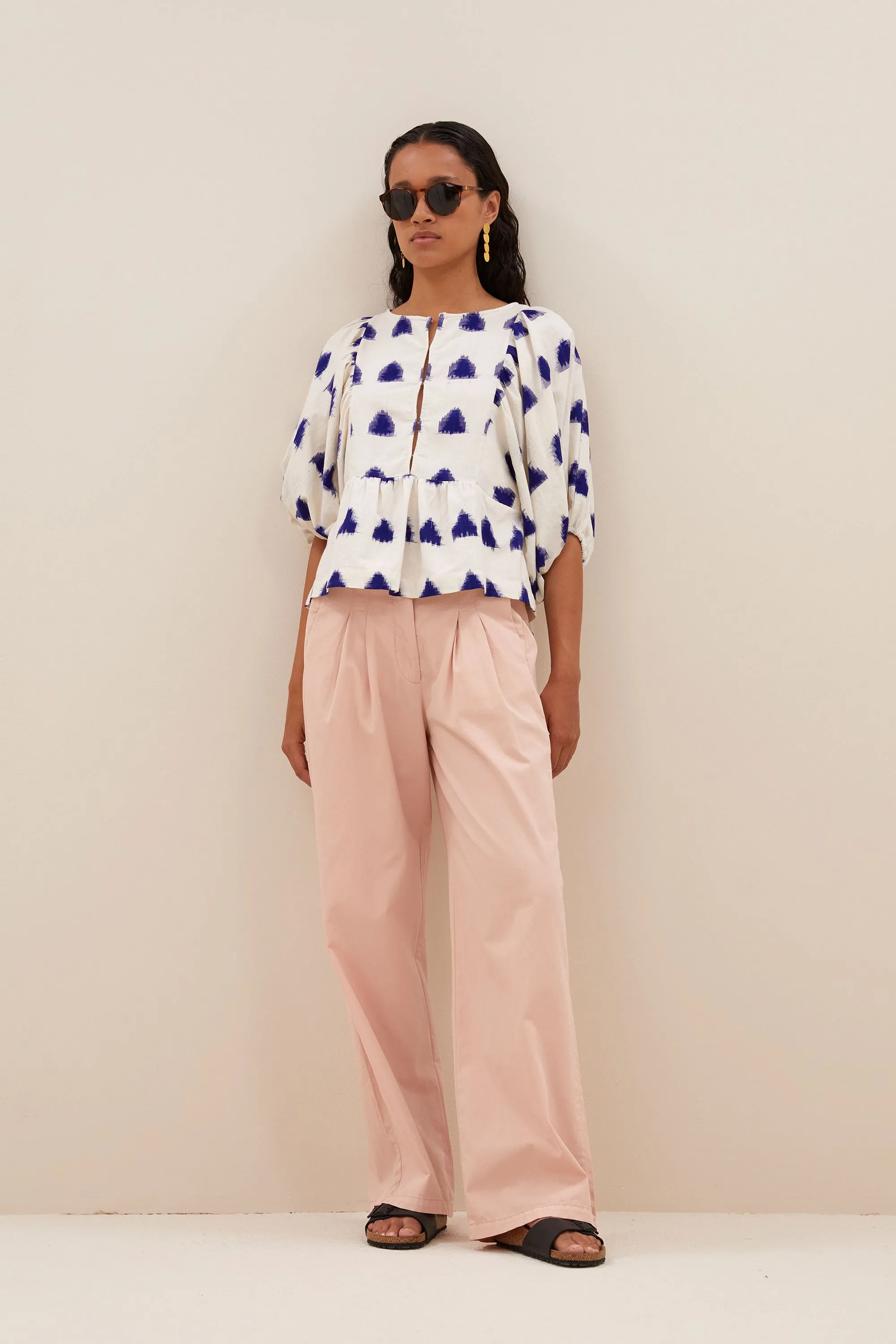avelon ikat blouse | blue ikat