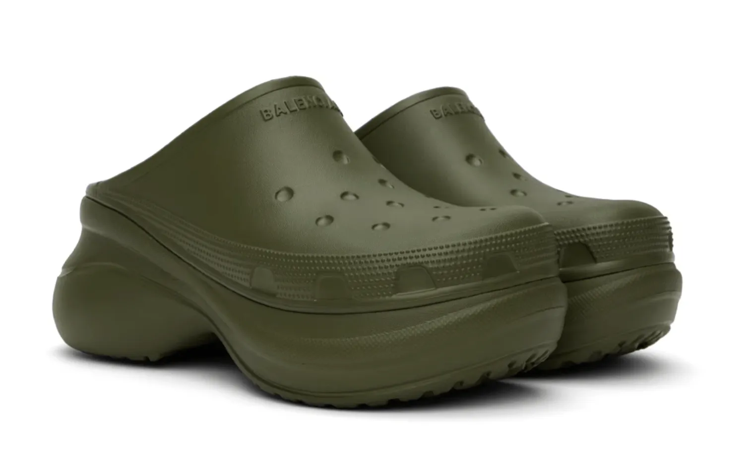 Balenciaga Clog Mules Khaki Green