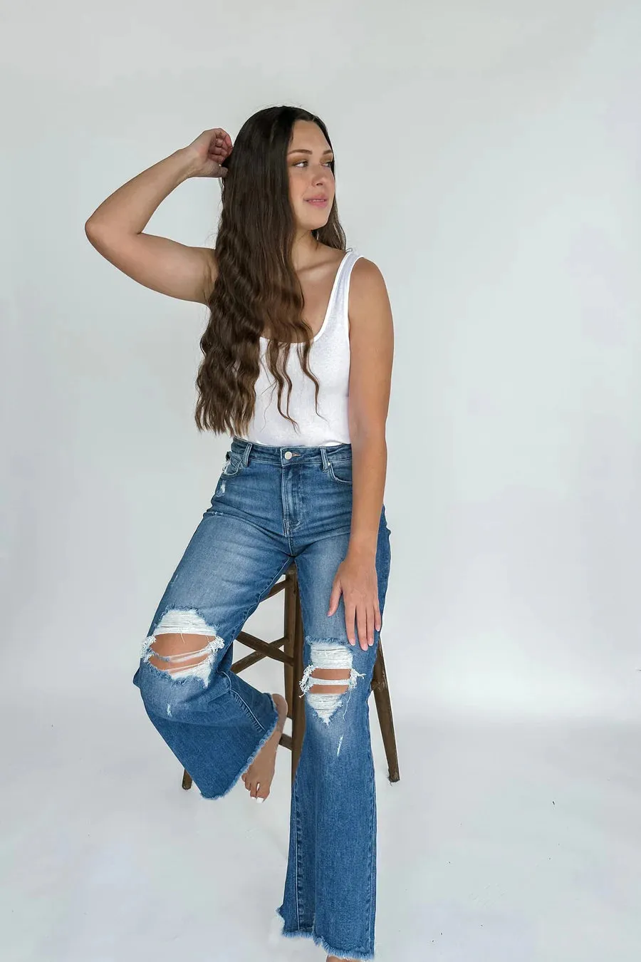 Blakeley Distress Jeans (Dark Wash)