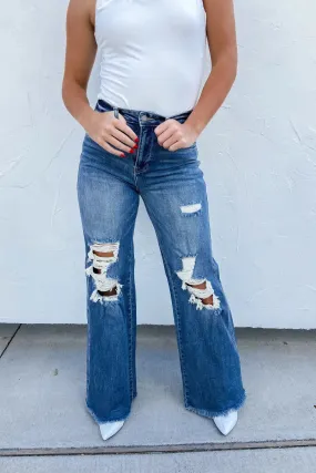 Blakeley Distress Jeans (Dark Wash)