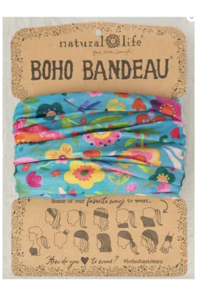 Boho Bandeau - Teal Folk Flower