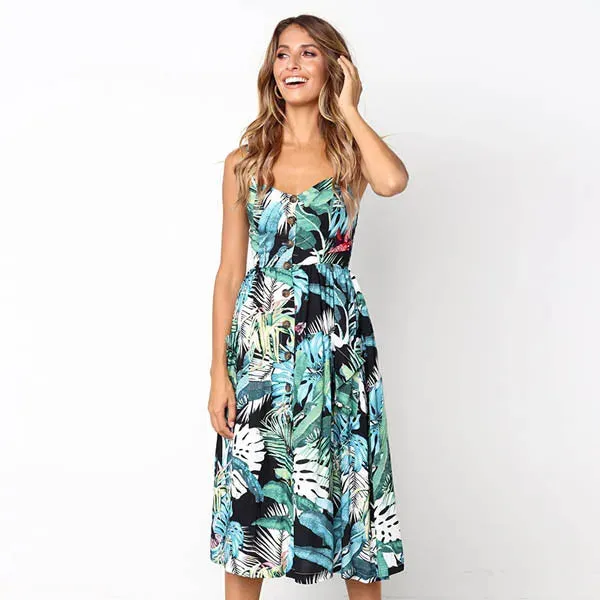 Boho Floral Mid Sundress