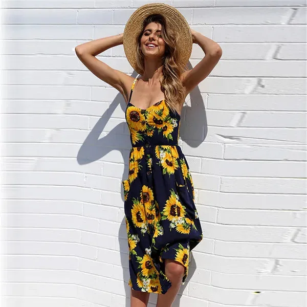 Boho Floral Mid Sundress