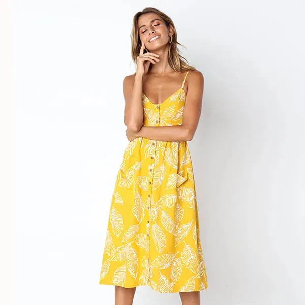 Boho Floral Mid Sundress