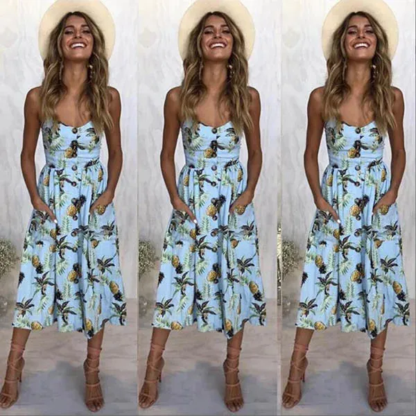 Boho Floral Mid Sundress