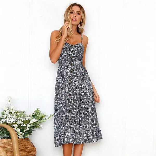 Boho Floral Mid Sundress