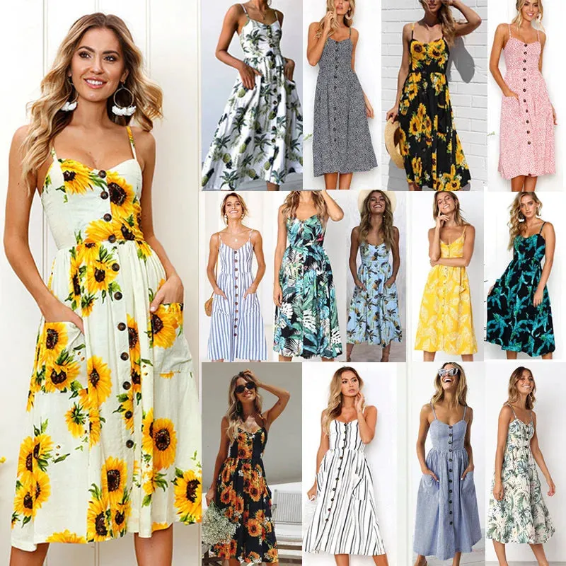 Boho Floral Mid Sundress