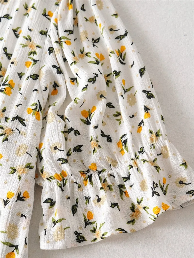 Boho Midi Dress, Sundress, White Flower Child