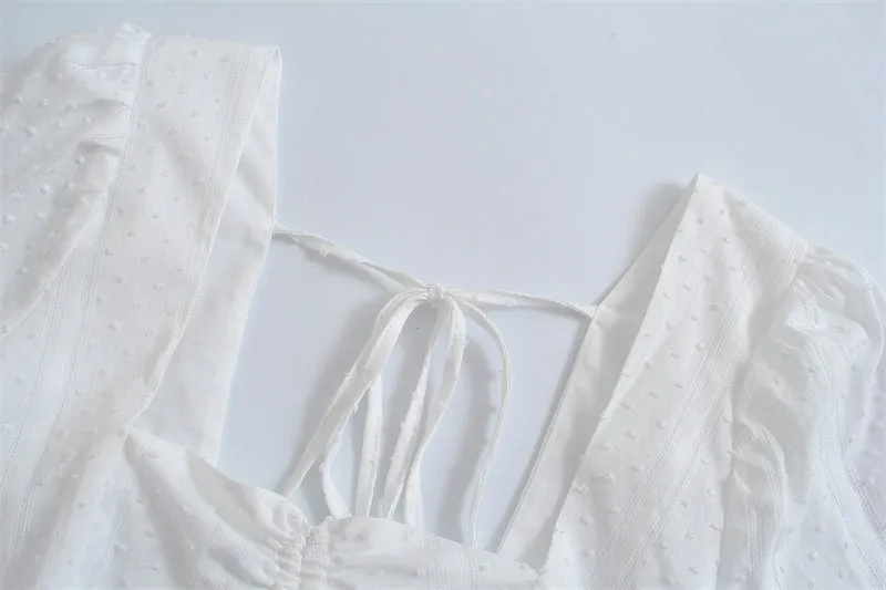 Boho Mini Dress Sundress, Vintage White Malia
