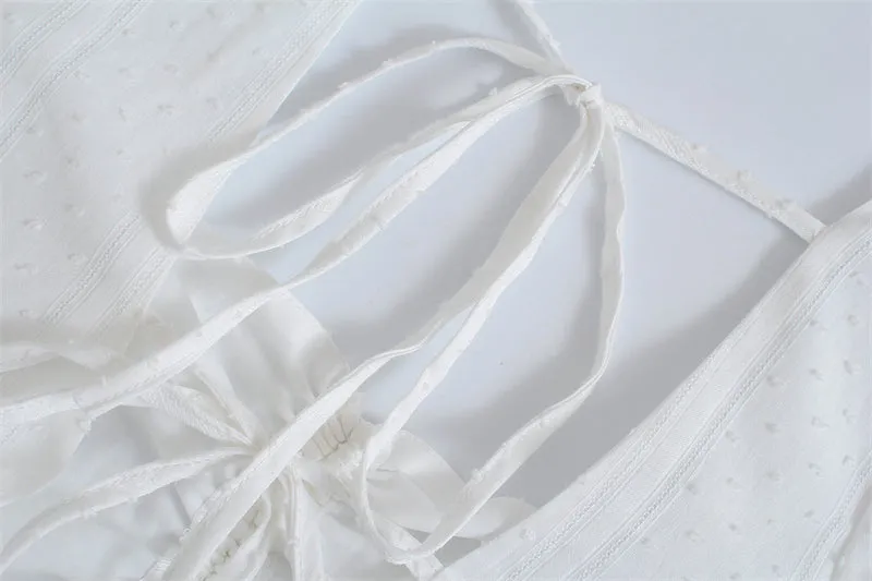 Boho Mini Dress Sundress, Vintage White Malia
