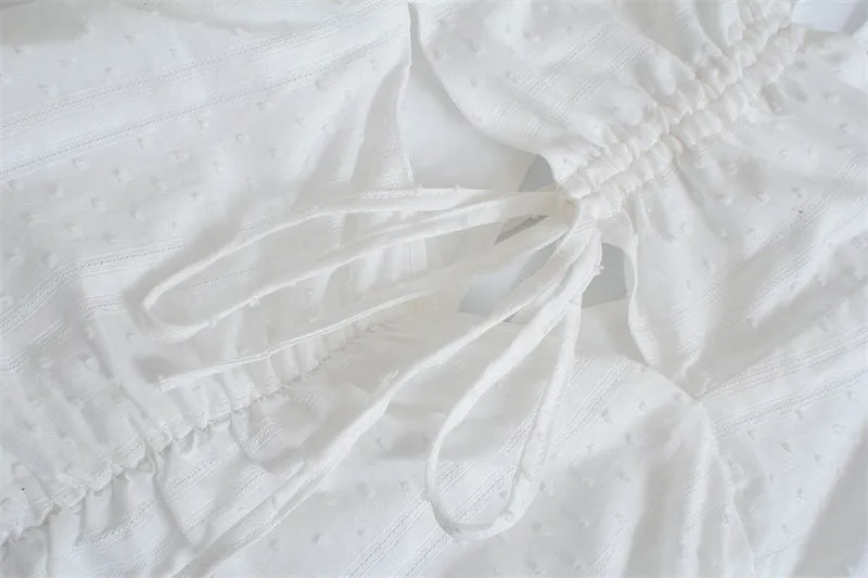 Boho Mini Dress Sundress, Vintage White Malia
