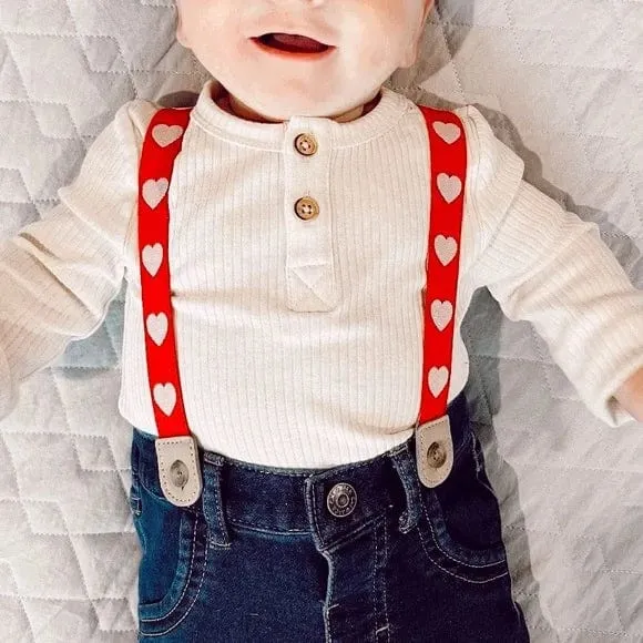 CAT & JACK - Baby - Valentines Set Jeans and Suspenders