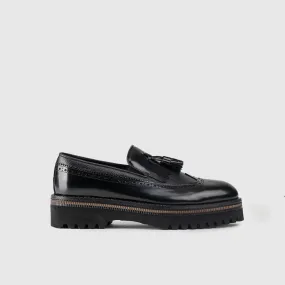 Chunky Sole Dress Loafers 66730 Black