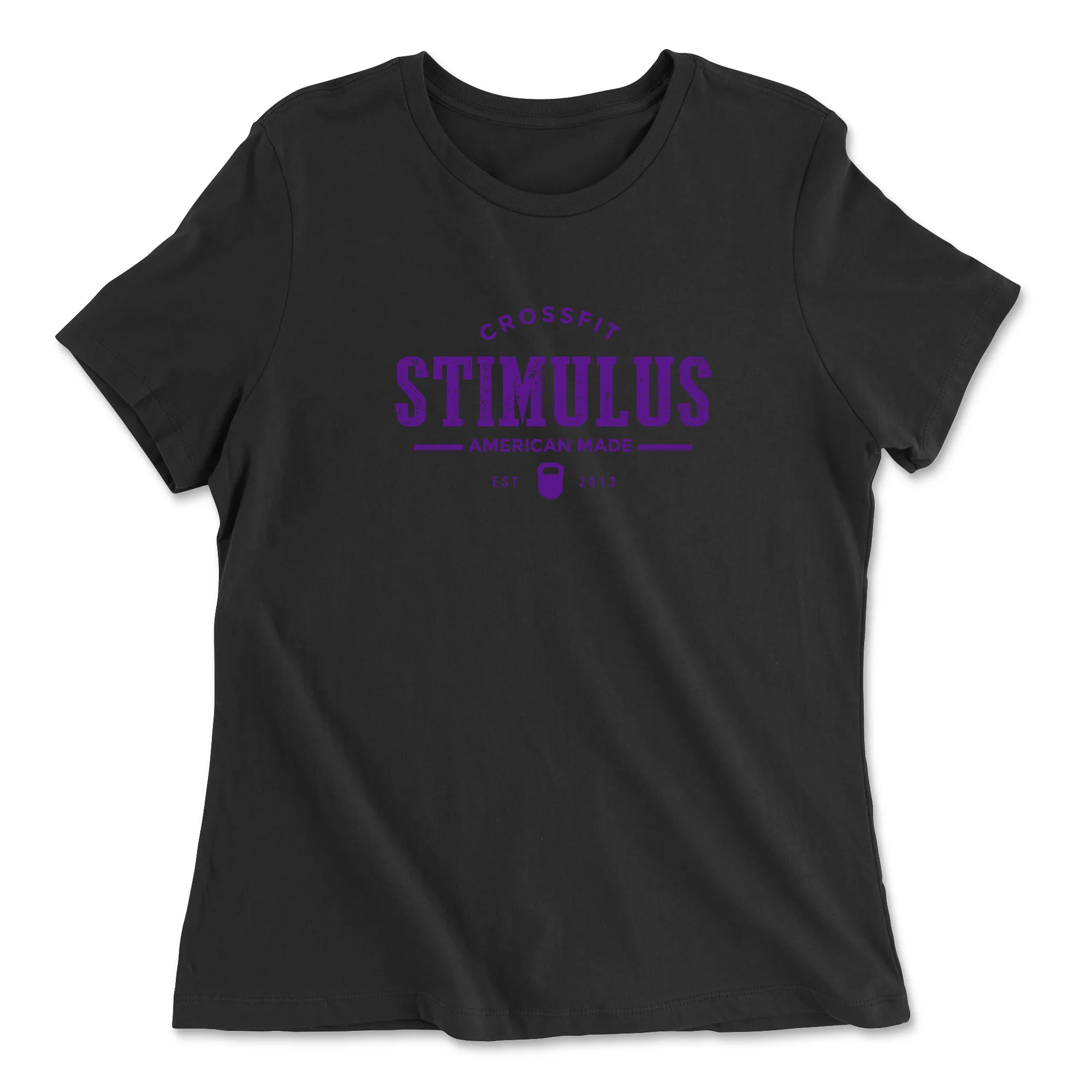 CrossFit Stimulus American Made Purple Womens - Relaxed Jersey T-Shirt