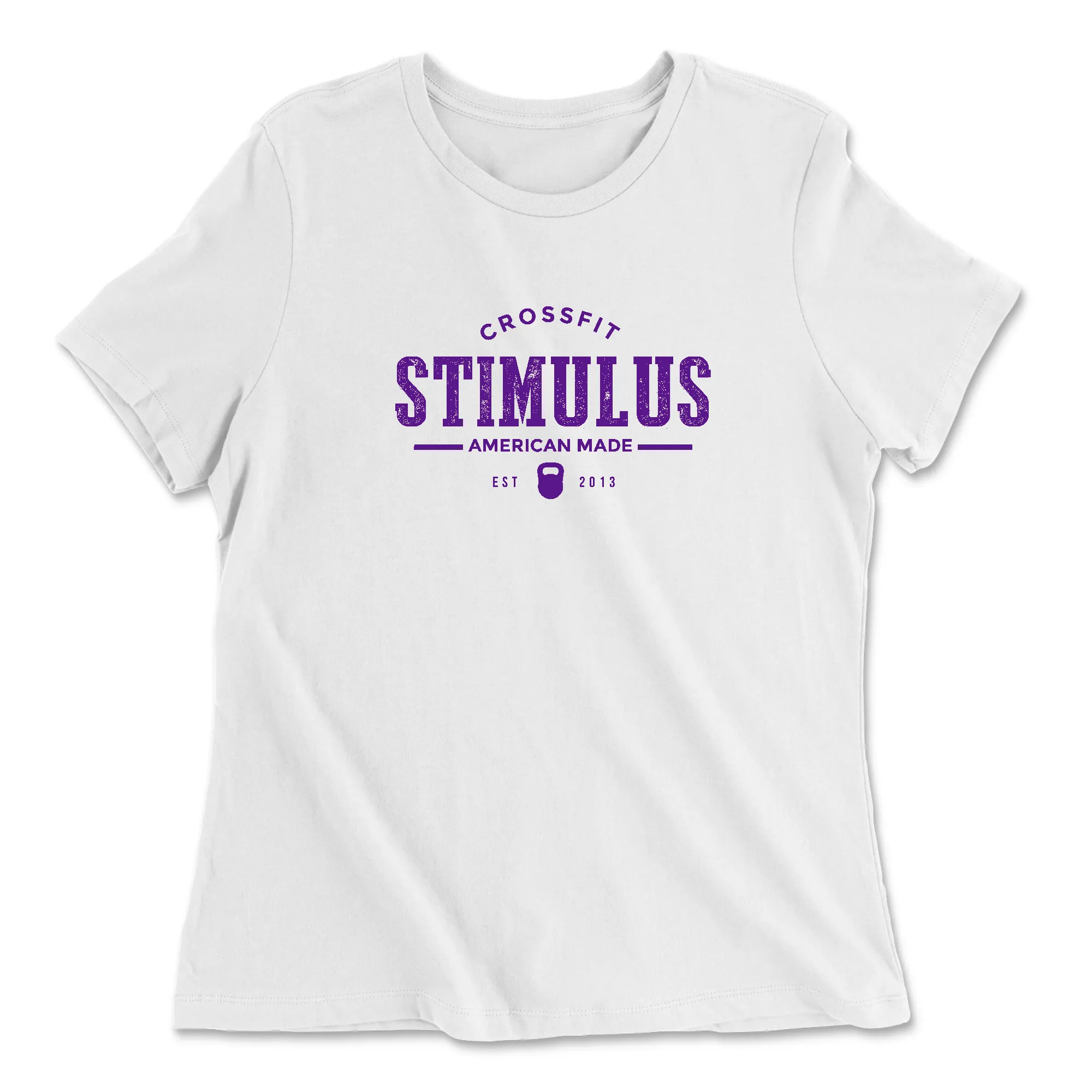 CrossFit Stimulus American Made Purple Womens - Relaxed Jersey T-Shirt