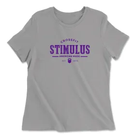 CrossFit Stimulus American Made Purple Womens - Relaxed Jersey T-Shirt
