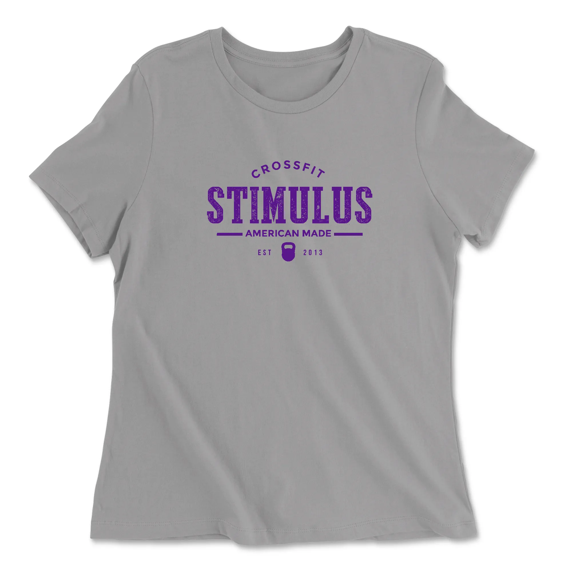 CrossFit Stimulus American Made Purple Womens - Relaxed Jersey T-Shirt