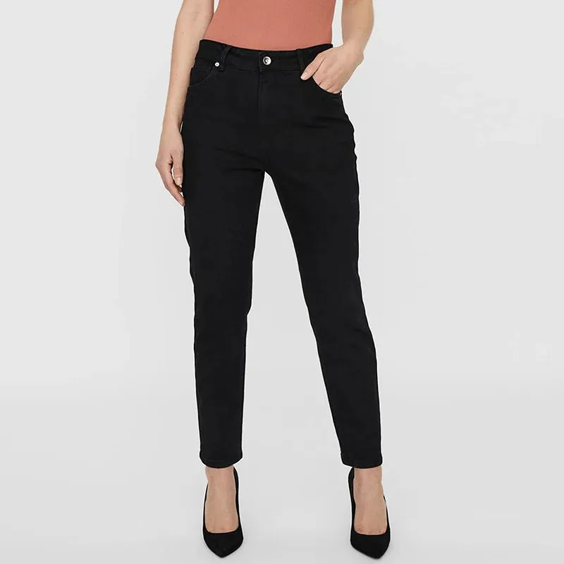 DressBetty - Stretchy Black Straight Jeans for Tall 100kgs Ladies