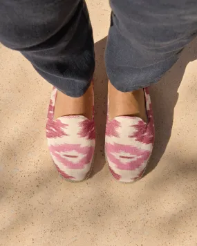 Dyed Cotton Espadrilles - G17C0 - Tulum Pink And White Ikat