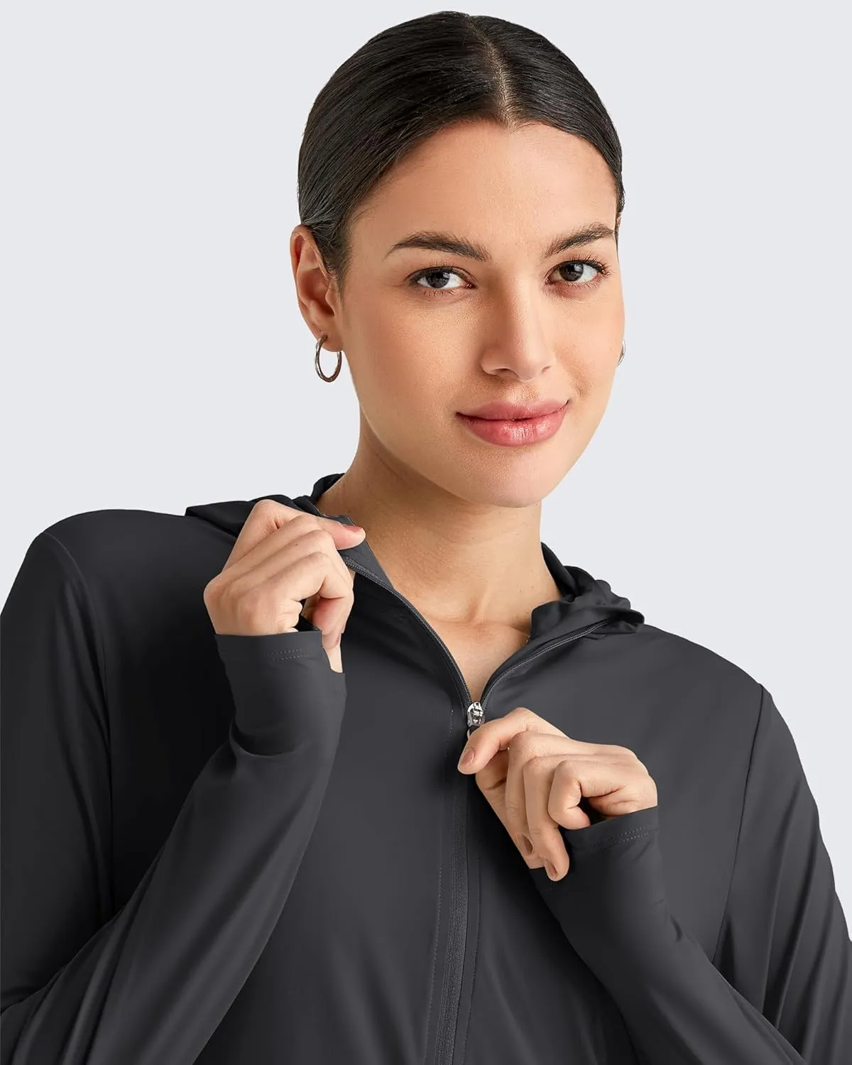 G4Free Lightbreeze Womens UPF 50  Sun Shirts with Hoodie Long Sleeve Workout Tops Half Zip Rash Guard Hiking Fishing