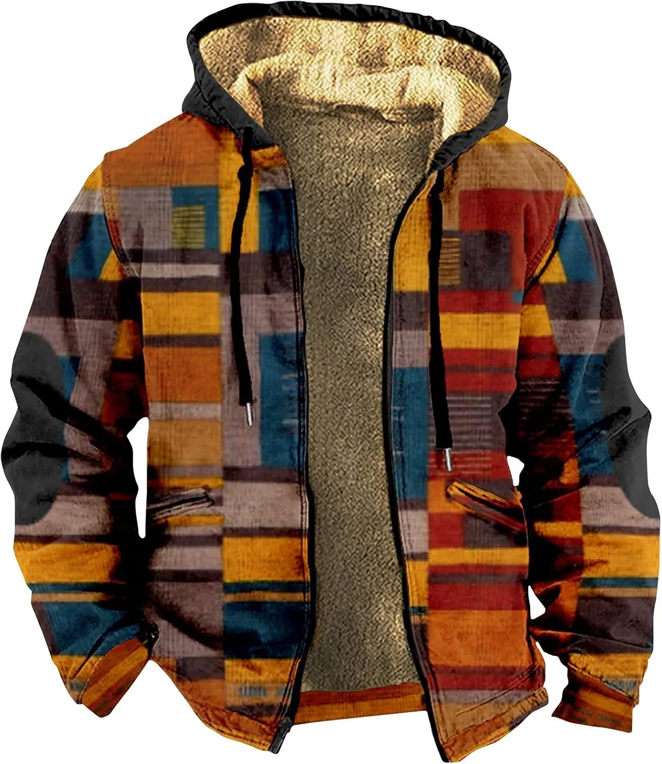 Gentle Casual Novelty Coats Long Sleeve Zipper Hooded Comfortable Fit Coat Outerwear Coats for Men