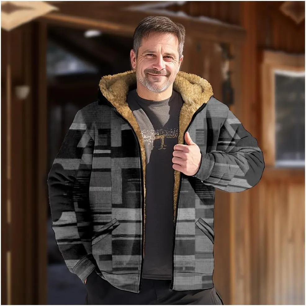 Gentle Casual Novelty Coats Long Sleeve Zipper Hooded Comfortable Fit Coat Outerwear Coats for Men