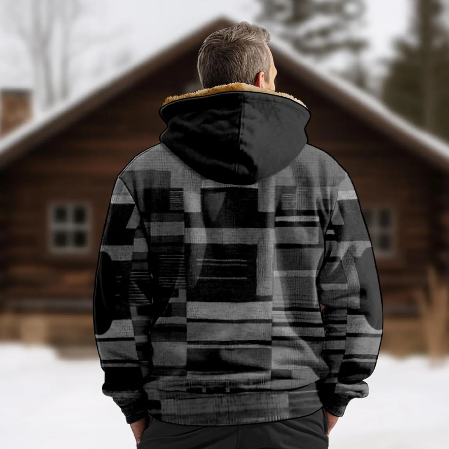 Gentle Casual Novelty Coats Long Sleeve Zipper Hooded Comfortable Fit Coat Outerwear Coats for Men