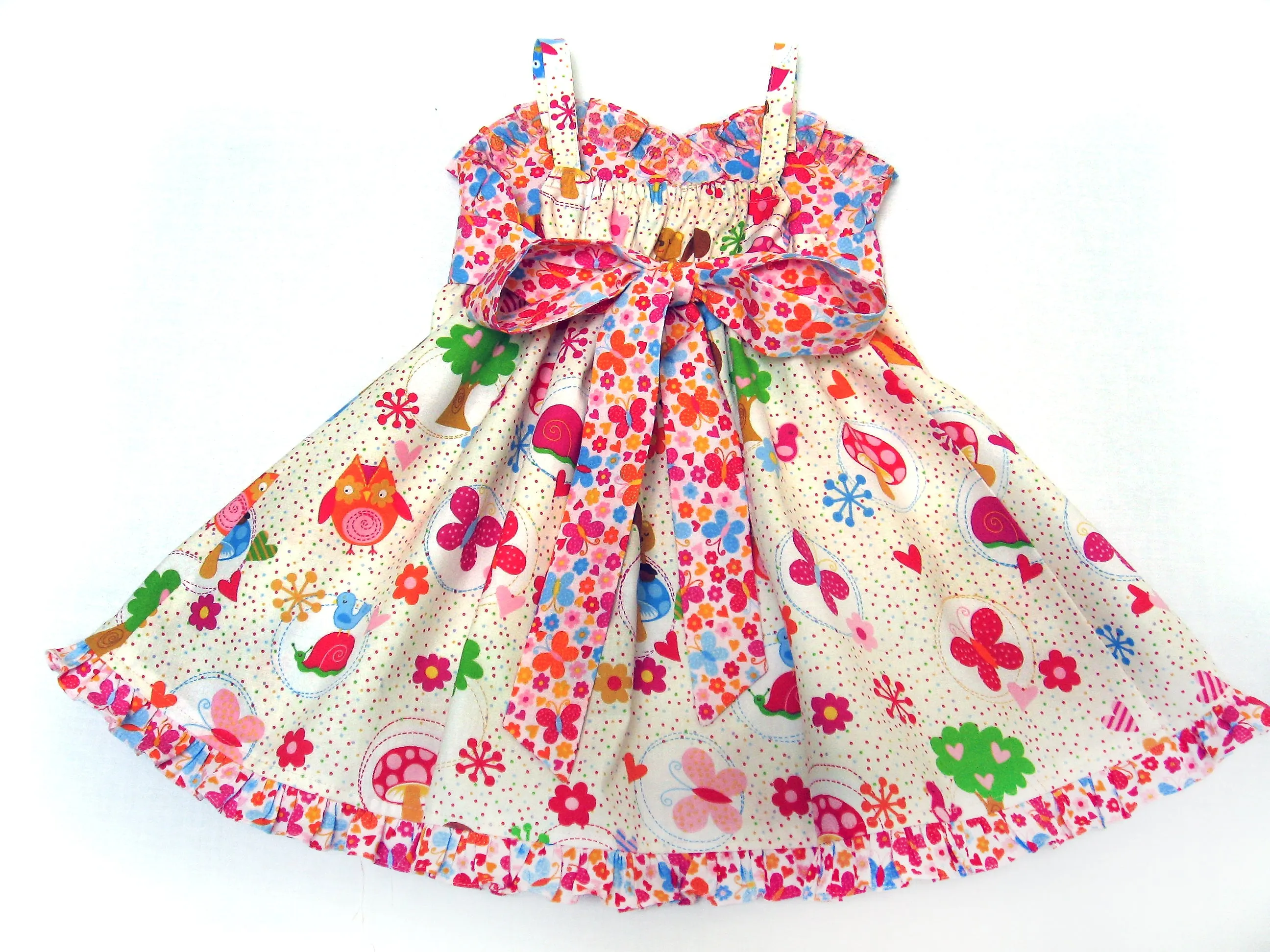 Girls sundress pdf sewing pattern Little Cup Cake Dress sizes 1 - 10 years with 2 versions