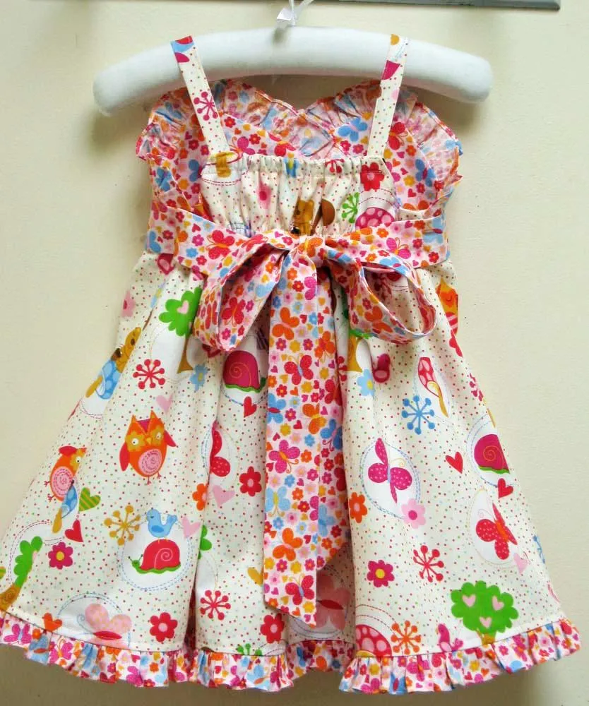 Girls sundress pdf sewing pattern Little Cup Cake Dress sizes 1 - 10 years with 2 versions