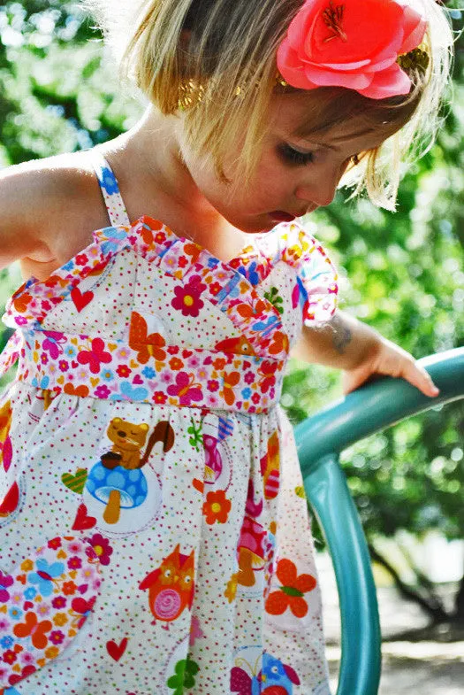 Girls sundress pdf sewing pattern Little Cup Cake Dress sizes 1 - 10 years with 2 versions