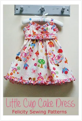 Girls sundress pdf sewing pattern Little Cup Cake Dress sizes 1 - 10 years with 2 versions