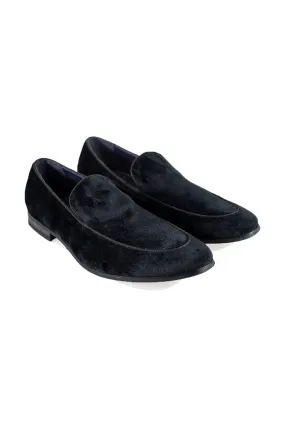 HOUSE OF CAVANI Milan Black Velvet Loafers