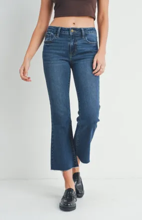Just USA Jeans Stretchy Cropped Flare Jean - Dark Denim