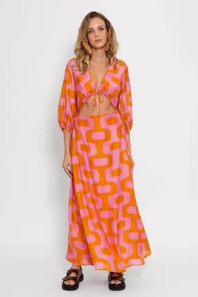 KIM LONG DRESS LIMA PRINT