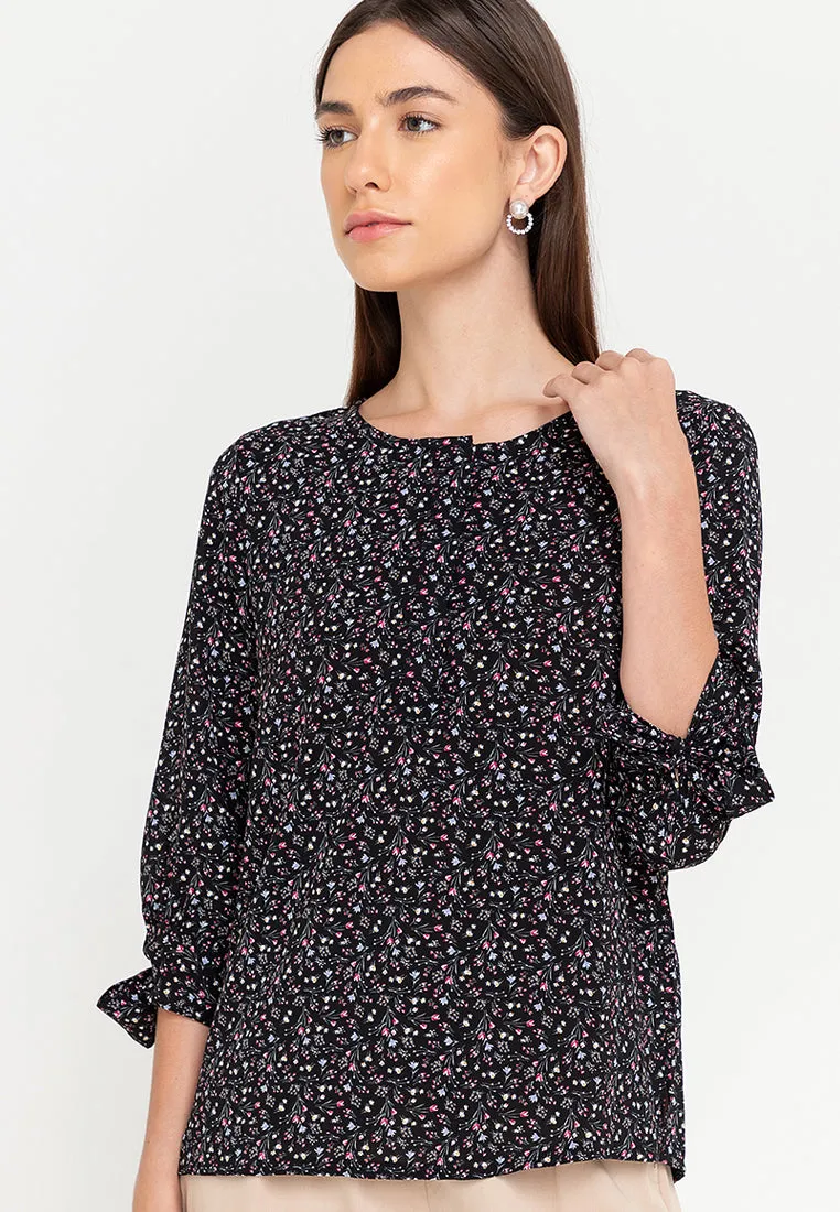 Krizia Button Down Quarter Sleeve Blouse Top