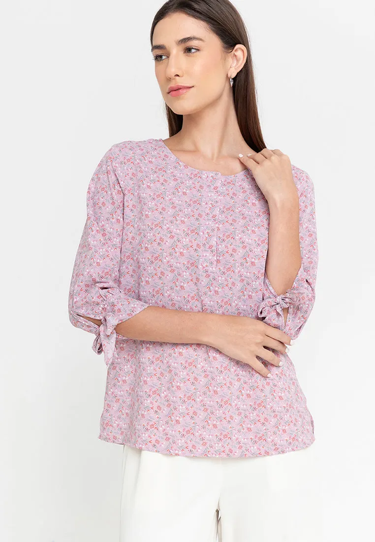 Krizia Button Down Quarter Sleeve Blouse Top