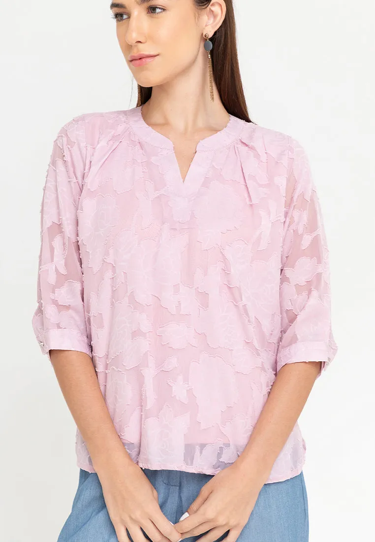 Krizia Special Fabric V-Neck  Blouse Top