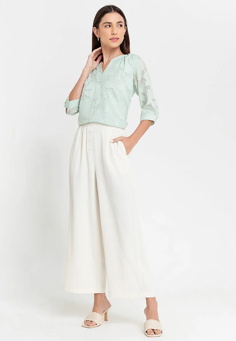 Krizia Special Fabric V-Neck  Blouse Top