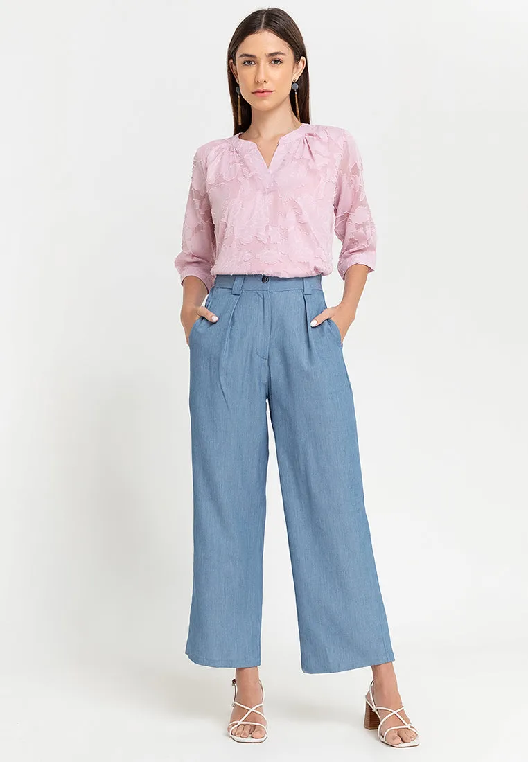 Krizia Special Fabric V-Neck  Blouse Top