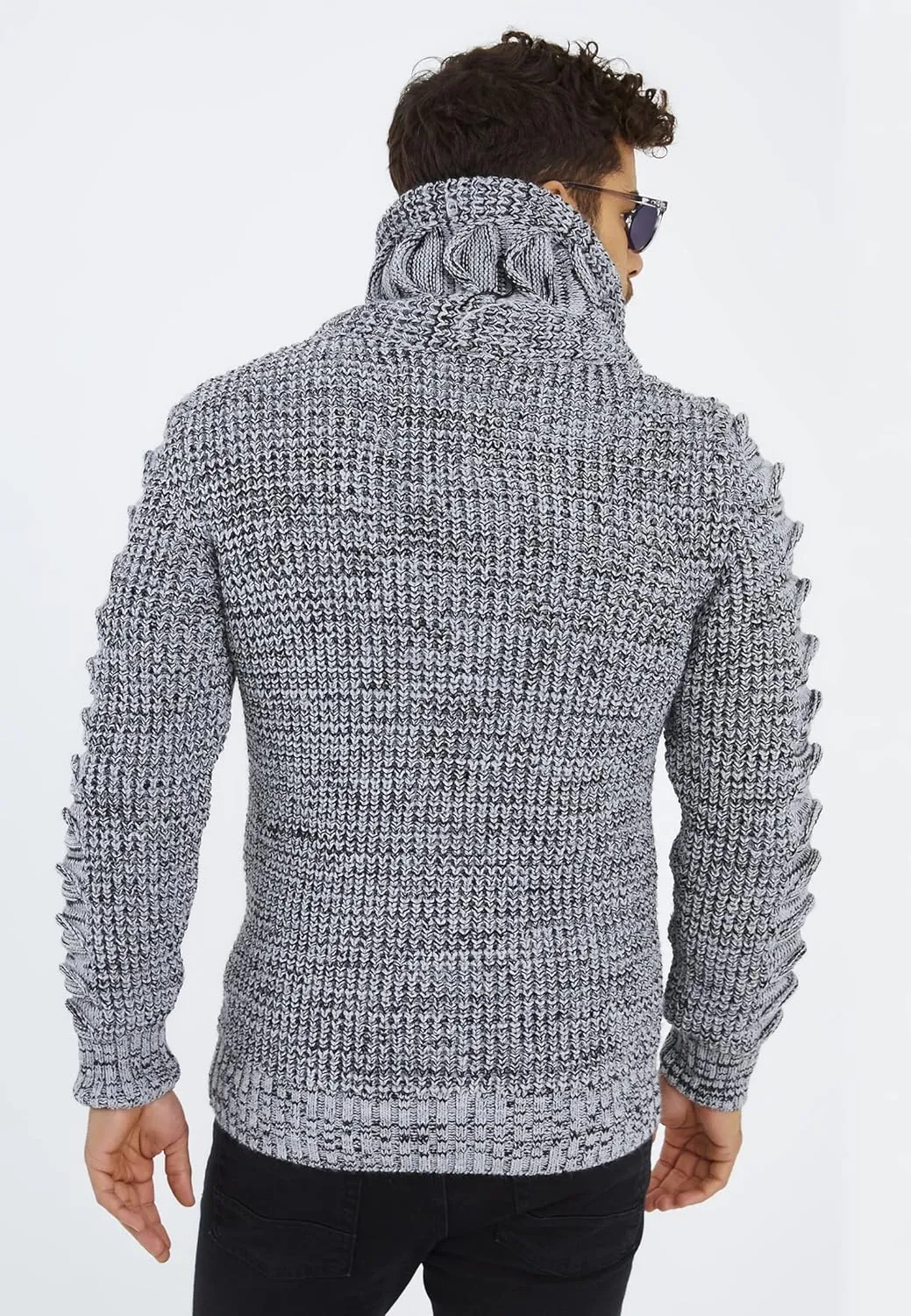 Leif Nelson Men's Knit Sweater | Knitted Pullover With Shawl Collar | Men's Comfortable Sweatshirt Slim Fit | LN5575