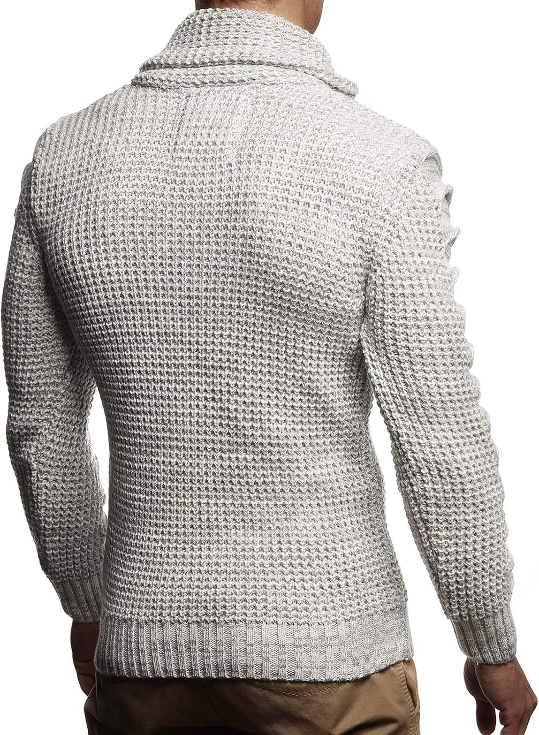 Leif Nelson Men's Knit Sweater | Knitted Pullover With Shawl Collar | Men's Comfortable Sweatshirt Slim Fit | LN5575