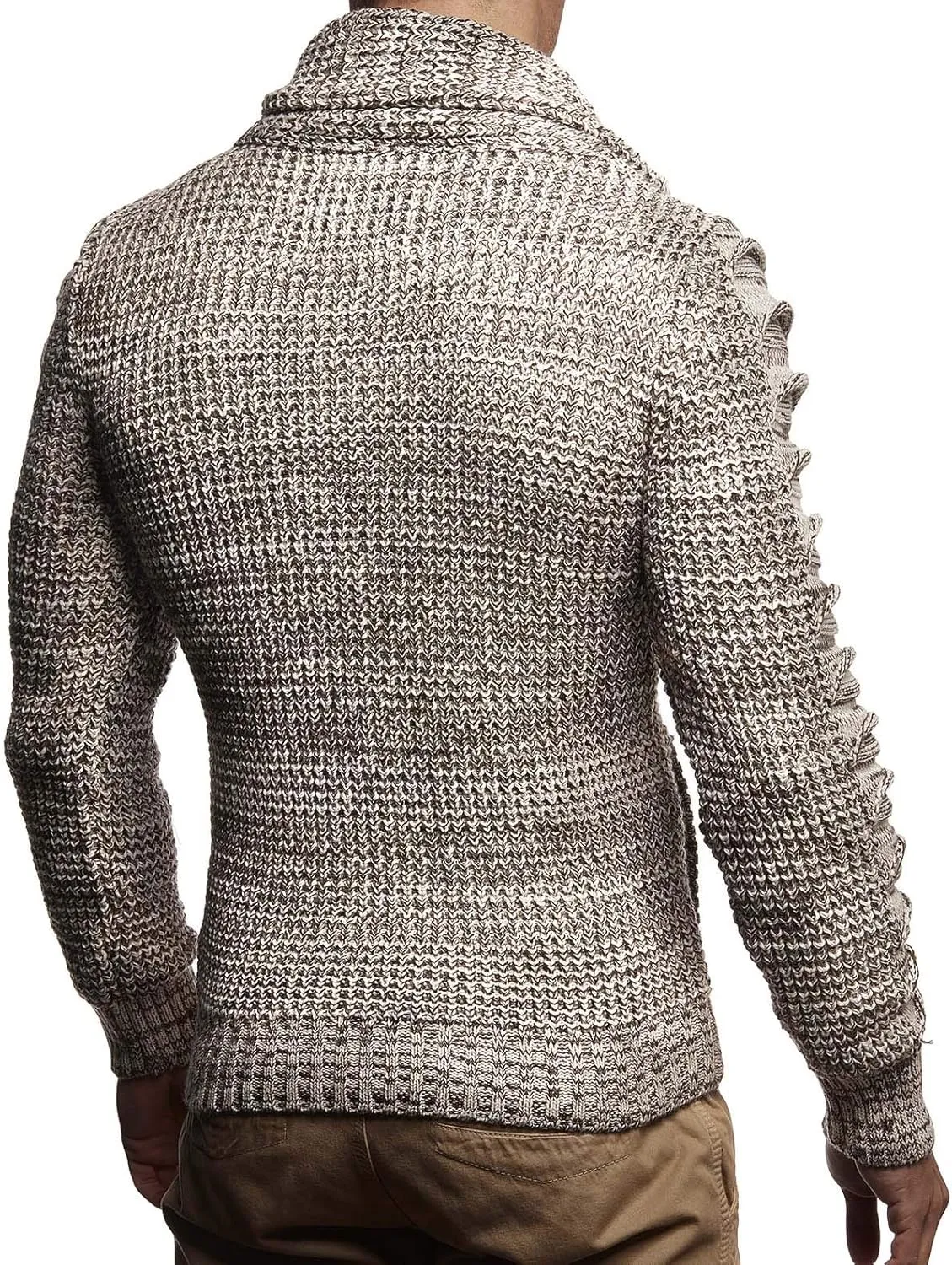 Leif Nelson Men's Knit Sweater | Knitted Pullover With Shawl Collar | Men's Comfortable Sweatshirt Slim Fit | LN5575