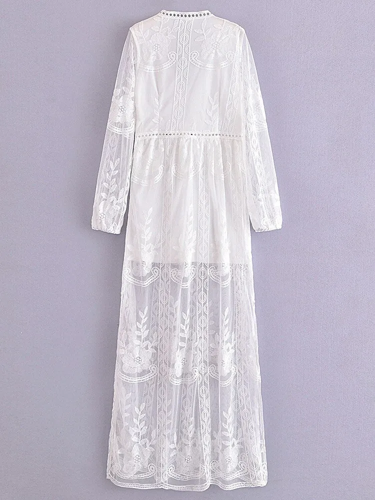 Maxi Dress - Boho Dress - Sundress - Lace Dress - White Aitana