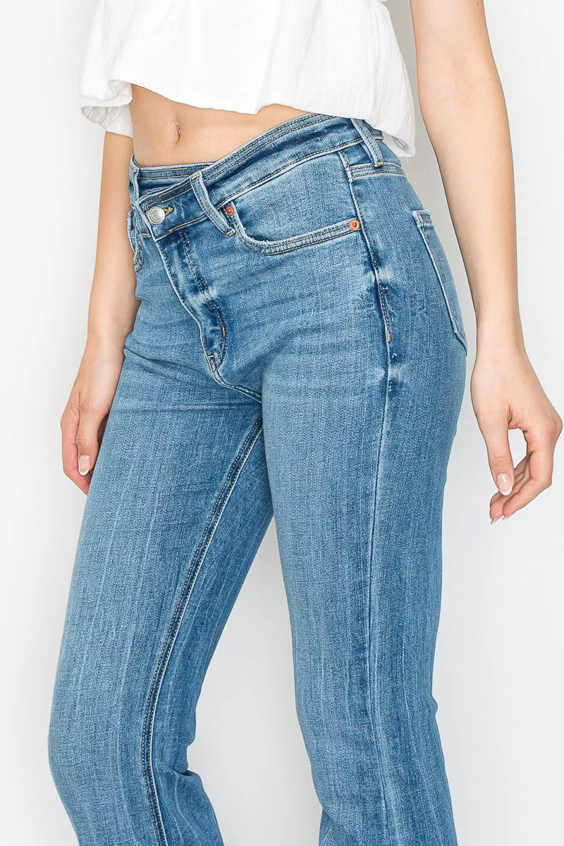 Melli High Rise Flare Jeans W/ Frayed Hem Jeans