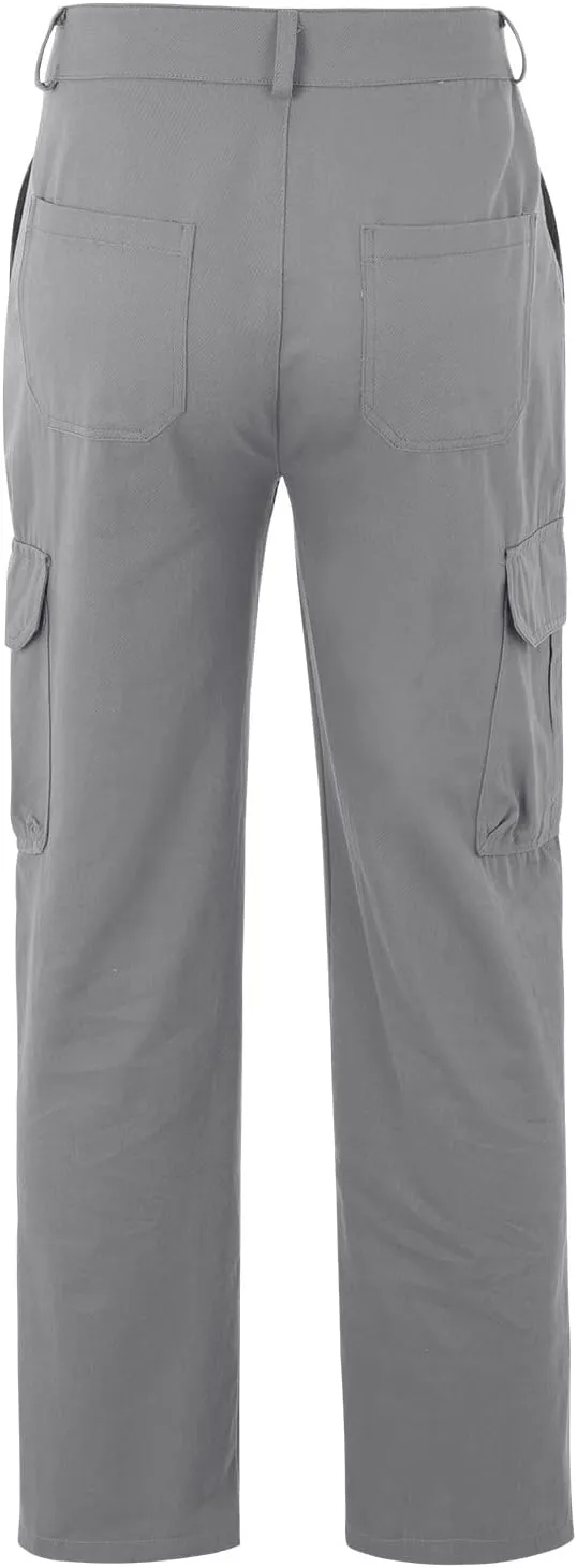 Mens Cargo Pants Casual Lightweight Elastic Waist Drawstring Tapered Pant with Pockets