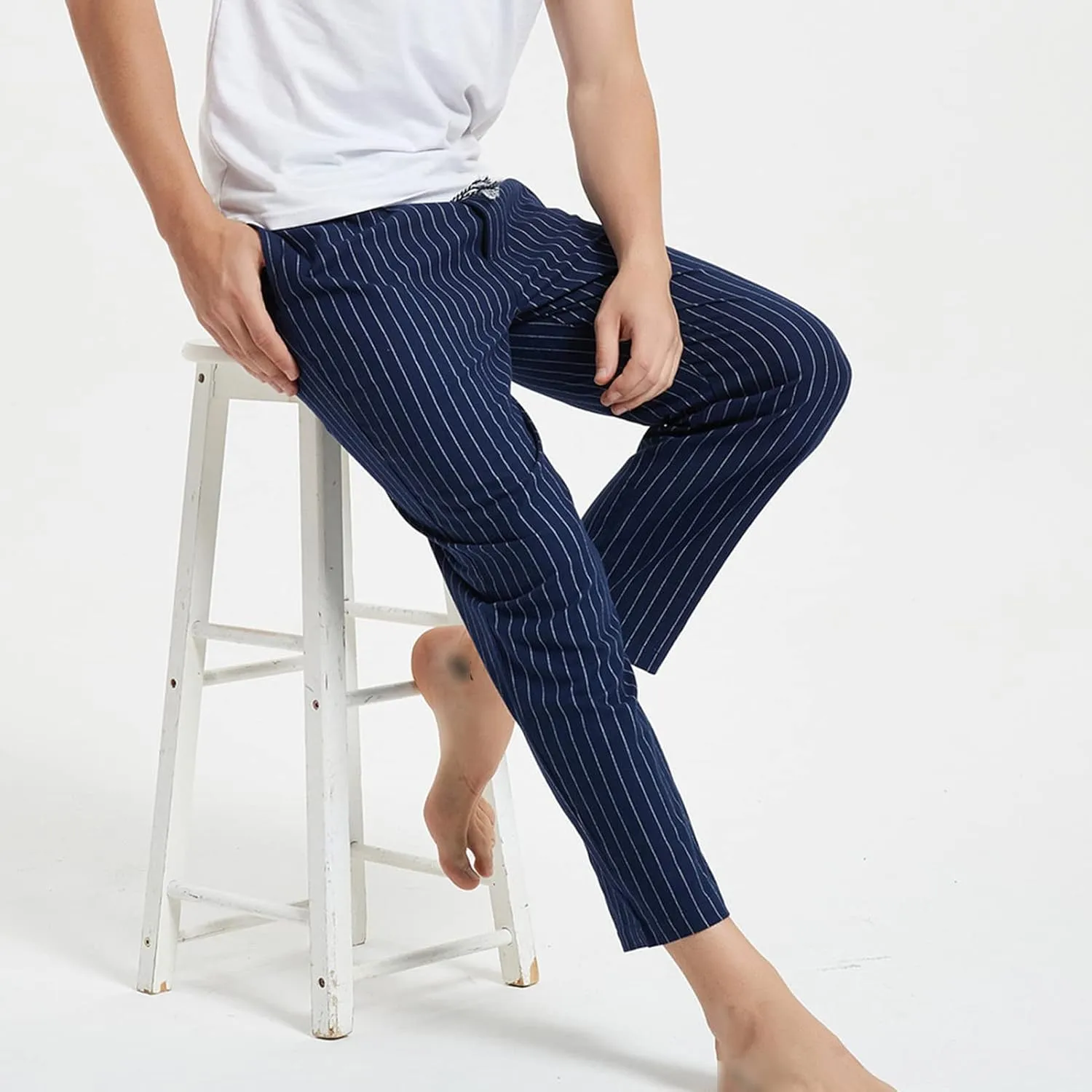 Men's Comfy Soft Plaid Comfy Sleep Lounge Pants Pajama Pants Fleece Drawstring Pj Bottoms with Pockets