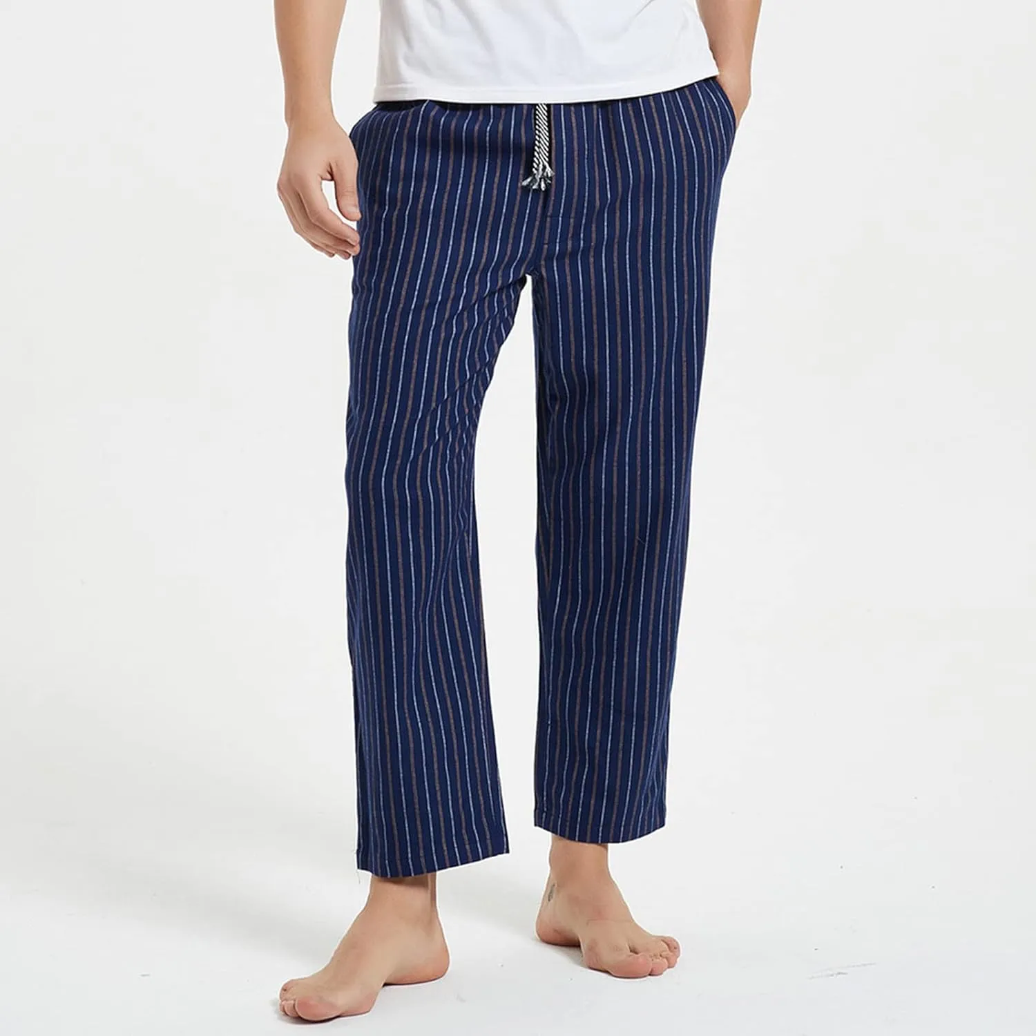 Men's Comfy Soft Plaid Comfy Sleep Lounge Pants Pajama Pants Fleece Drawstring Pj Bottoms with Pockets