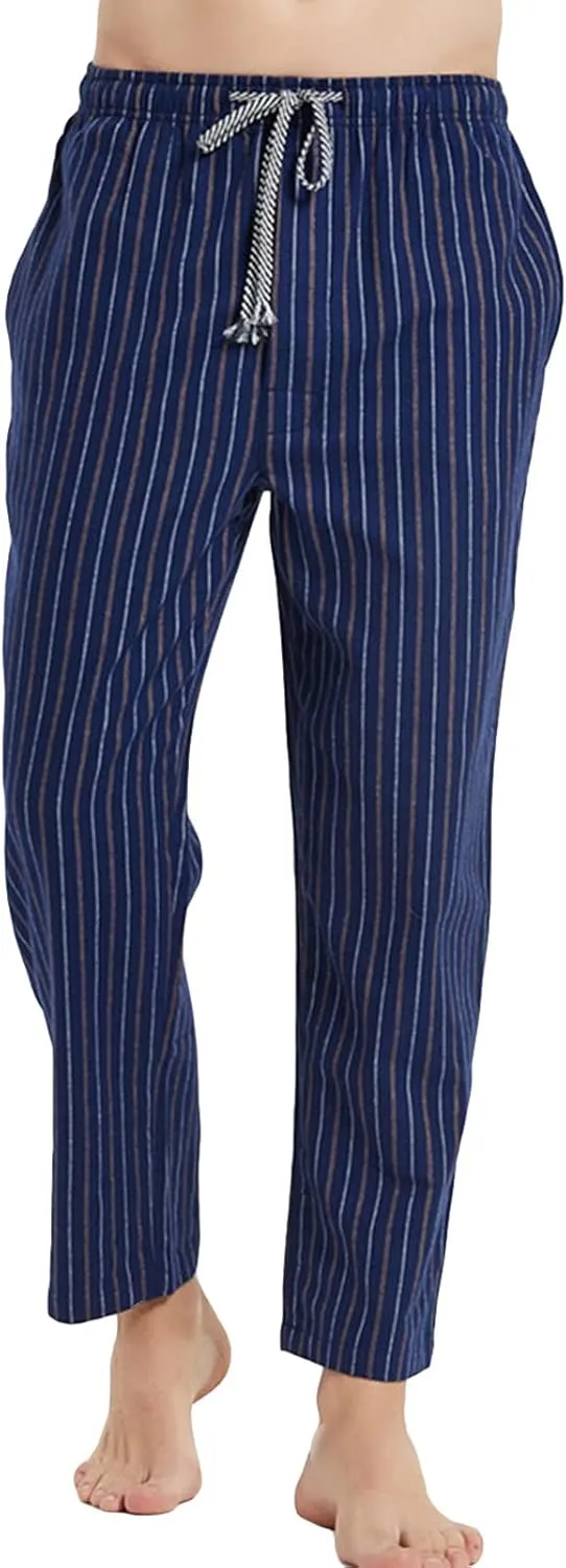 Men's Comfy Soft Plaid Comfy Sleep Lounge Pants Pajama Pants Fleece Drawstring Pj Bottoms with Pockets